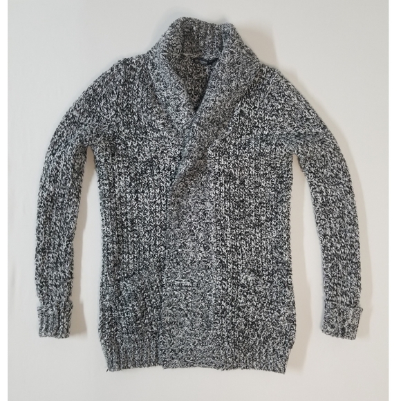 Knit Cardigan In Marled Grey, Size Small - Picture 3 of 9